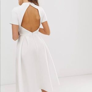 New- White backless midi dress